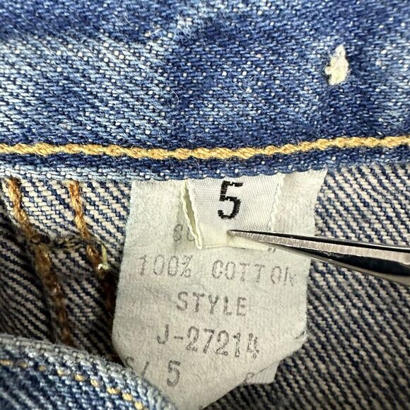 Vintage Cherokee Denim Maxi Skirt Size 5 Bareback 60s 70s Talon 42 USA Made - Picture 14 of 16